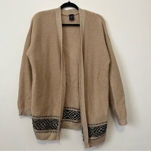 GAP Beige Cardigan with Dark Pattern